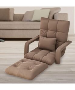 VUCATIN Folding Floor Chair Lounge Sofa Folding Single-Back Sofa Cushion Multi Angle Adjustment Padded Sleeper Bed For Balcony Bedroom With Pillow Armrests Single Sofa - Image 4