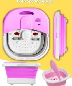 Maxtop Electric Foot Spa Massage Machine Foldable Bucket for Foot Bath (Pink)