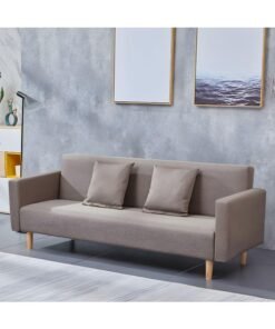 Ripple FURNITURE UAE Homes Modern Convertible Sofa Bed, Square Arms, Cotton Blend Slipcover, Grey (Coffee)