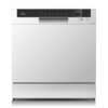 Midea Counter Top Dishwasher, Portable, 8 Place Settings, 7 Programs, Inverter Quattro, Silent And High Energy Efficient, Rapid Wash, Child Lock, Self Cleaning, 70 Intensive White WQP83802FS Silver