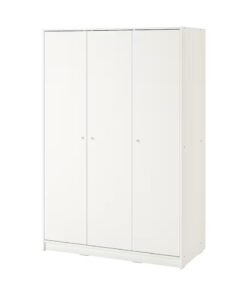 Wardrobe with 3 doors, white, 117x176 cm