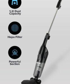 GEEPAS Stick And Handheld Vacuum Cleaner, HEPA Filter, 1.2L Dust Bag Capacity, 600W Powerful Motor, Transparent Dust Cup for Easy Check, Lightweight Body And Low Noise 1.2 L 600 W GVC19055-BK Black