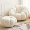Magic Pumpkin Style Lamb Fleece Lazy Sofa with Pedal Sofa