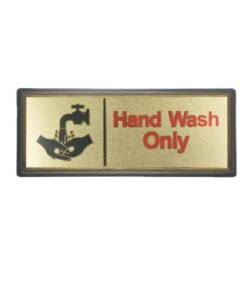 ITALO Hand Wash Sign Sticker For Store, Restrooms, Hotel, Shops And Offices 11X28CM Gold/Black