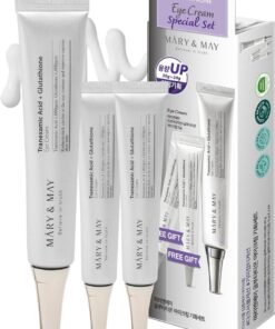 MARY & MAY Glutathione Eye Cream Special Set 1 * 30g + 2 * 12g - Powerful Antioxidant, Reduces Dark Circles in the Eye, Improve Uneven Skin Tone with Vitamin C