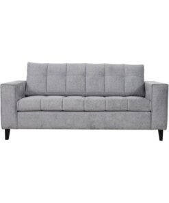 Ripple FURNITURE UAE Homes Modern 3-Seater Sofa, Grey Fabric, Tufted Back, Square Arms