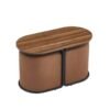 DANUBE HOME Belgium 1 + 2 Coffee Table With Stool Multifunctional Living Room Center Table Modern Design Furniture For Home L78Xw39Xh45Cm|L36Xw35Xh39Cm-Brown