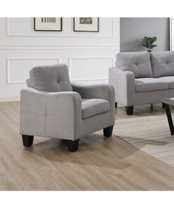 Home Box Belgium Fabric Armchair Sofa 80 x 88 x 85 cm 1 Seater Grey