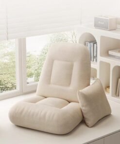 WALALLA Foldable Lazy Sofa Bed Chair with Pillow, No Assembly Required Adjustable in 5 Levels Comfortable and Versatile Ideal for Gaming, Reading, Meditation