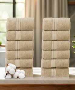 Donetella 12-Piece Washcloth and Face Towel Set, 30x30 cm | 100% Combed Cotton 600 GSM | Thick, Soft, Ultra-Absorbent & Quick-Drying | Ideal for Spa, Gym, Hotel & Daily Use