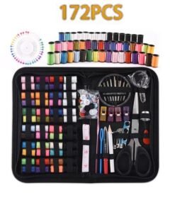 LA' PRECIOUS 172 Pcs Premium Sewing Supplies Mini Sew Kit Black Needle and Thread Bags With a Plethora of High-end Sewing Supplies Random Colors Mini Sewing Sets