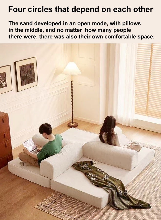 C&C Home 2 in 1 Multipurpose Use Sofa Cum Bed Comfortable Ergonomic Design Sleeper Sofa Folding Couch Mattress Convertible Living Room Furniture 220x170 cm - Image 4