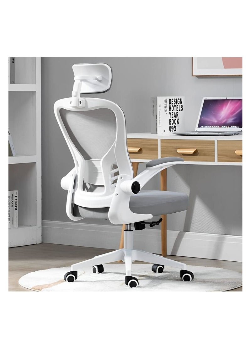 Arabest Office Chair, Task Chair, High Back Chair with Lumbar Support, Breathable Mesh Backrest and Adjustable Headrest Computer Chair, Gaming Chair (Gray) - Image 4