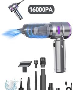 Changli Handheld Vacuum Cleaner, 16000Pa Car Vacuum Cleaner, 100W Portable Mini Cordless Vacuum Cleaner, Rechargeable USB Vacuum Cleaner, 3 Speeds, with Multiple Nozzles, for Car, Office, and Home