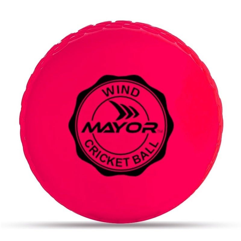Mayor Cricket Wind Ball for Indoor & Outdoor Street Cricket Rubber Ball (Pink)