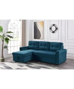 MAF furniture MAF L-Shaped Diwan Sofa Bed, Convertible, Storage Space, Stain Resistant Fabric, Living Room Furniture, MAF-S-2167 Blue