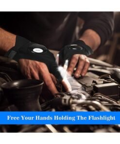 Alternative view of Rock Pow LED Flashlight Gloves Gifts for Men Him Dad Boyfriend Cool Gadget Hands-Free Lights for Camping Fishing Repairing Fathers Day Birthday Gift