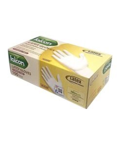 Falcon 100-Pieces Powder Free Latex Disposable Examination Gloves White Medium White Medium