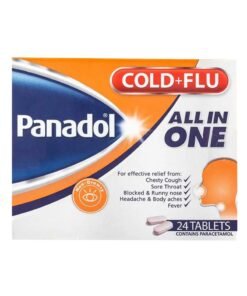 Panadol Cold and Flu All in One Chesty Cough Sore Throat Blocked and Runny Nose Body Pain Headache  Fever Paracetamol 24 Tablet