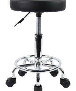 LA PERLA TECH Swivel Stool Chair Height Adjustable Rolling Stool Multi-Purpose Comfortable 8 CM SPONGE- Round Chair / Lab Office Stool, Black