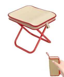 Camping Stool,Mountaineering and Hiking Portable Stools 24*28*24CM Portable Folding Stools for Outdoor Gardening and Beach Hiking Fishing,Foot Stool with Carry Bag to 330LB