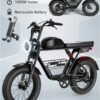 Wind Horse D5 Electric Off-Road Bike, 1000W Powerful Brushless Motor, 48V 21Ah Removable Battery, 60KM/H Max Speed, 60–80KM Range, 20-Inch Fat Tires, Carbon Alloy Frame, Hydraulic Disc Brakes, Shimano 7-Speed Gears