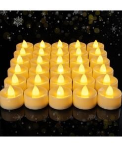 MOMENT 12Pack Flameless Led Tea Lights Candles, Realistic And Bright Flickering Long Lasting Battery-Powered, Ideal Party, Wedding, Birthday, Gifts Home Decoration Warm Yellow