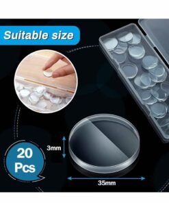 Alternative view of Clear Glass Table Top Bumper Non-Adhesive Pads, Glass Table Top Spacer Transparent Round Silicone Door Handle Bumper for Doorknobs/Desk/Cabinets/Drawers/Furniture(20 Pcs, 25 x 3 mm)
