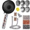 JUNARIS Shower Head with Hose Set with 5 Settings Spray Mode, Chrome - Shower Spryer with1.8m Stainless Steel Premium Quality pipe