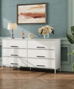 NKX Dressing Storage  Model with Electric 6 Drawers For Home inside Room 59.8" inch White Color