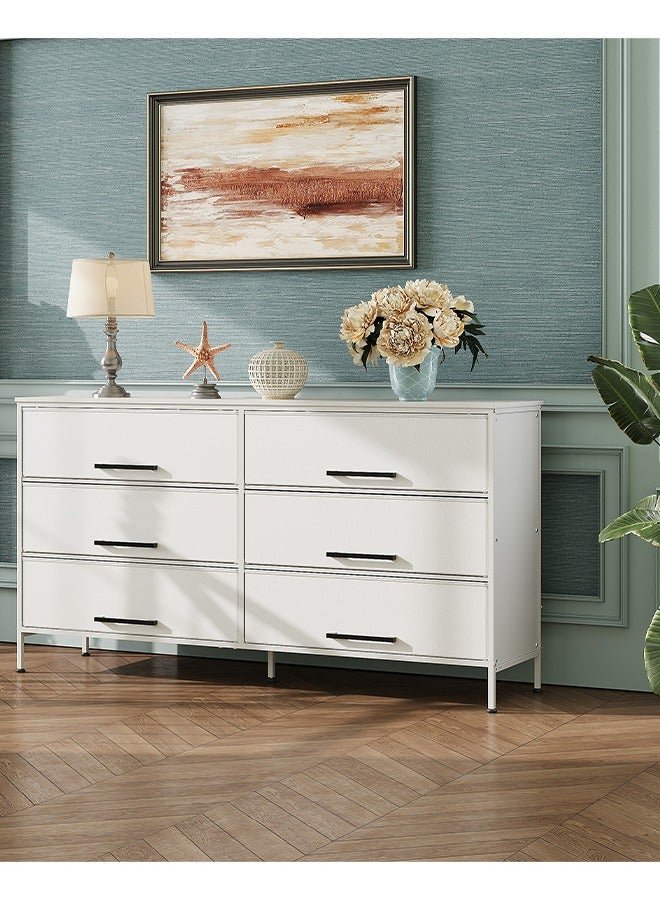 NKX Dressing Storage Model with Electric 6 Drawers For Home inside Room 59.8" inch White Color