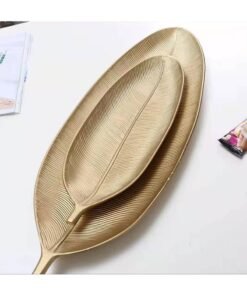 LINGWEI Wooden Leaf Shaped Serving Tray set of 2 Pieces Fruit Plate Snack Tray Dinner Plate Candy Dish Wooden Storage Plates Snack Appetite Platter Serving Tray - Image 4