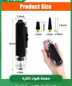Alternative view of GROIC Portable Bicycle and Soccer air Pumps, Handheld Basketball Pumps with Needles, Beach Sports Ball Pumps, Inflatable Equipment with 2 Nozzles and 10 Needles Sports Ball air Pump