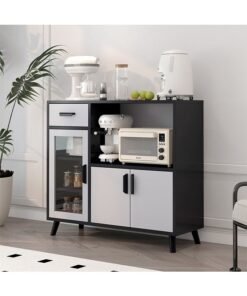 Modern Simple Sideboard Storage Cabinet Large Capacity Dustproof Cutlery Cabinet Home Storage Cabinet with Drawers Cabinets and Open Compartments
