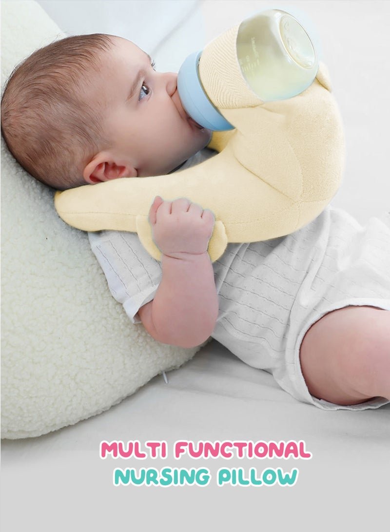 URbazaar Baby Self Feeding Cushion, Baby Self Feeding Pillow, Breast Feeding Pillow, Baby Feeding Bottle Holder, Baby Organic Cotton
