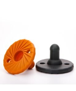 Doddle & Co. Baby Pacifier, Natural Shape, 100% Silicone - Tokyo Pop Pacifier (0-3m) - Coal/Spice