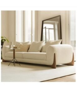 Ripple FURNITURE Tobago Fleece Fabric Overstuffed Multifunction Sofa, Wood Furniture For Home Livingroom, Bedroom, Office With Pillows (Beige, Three Seats 2.5M)…