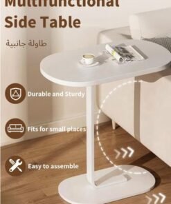 MASINGAA Sofa Side Table, C Shaped End Table, Coffee Table, Small Table for Living room, bedroom 45*30*60CM