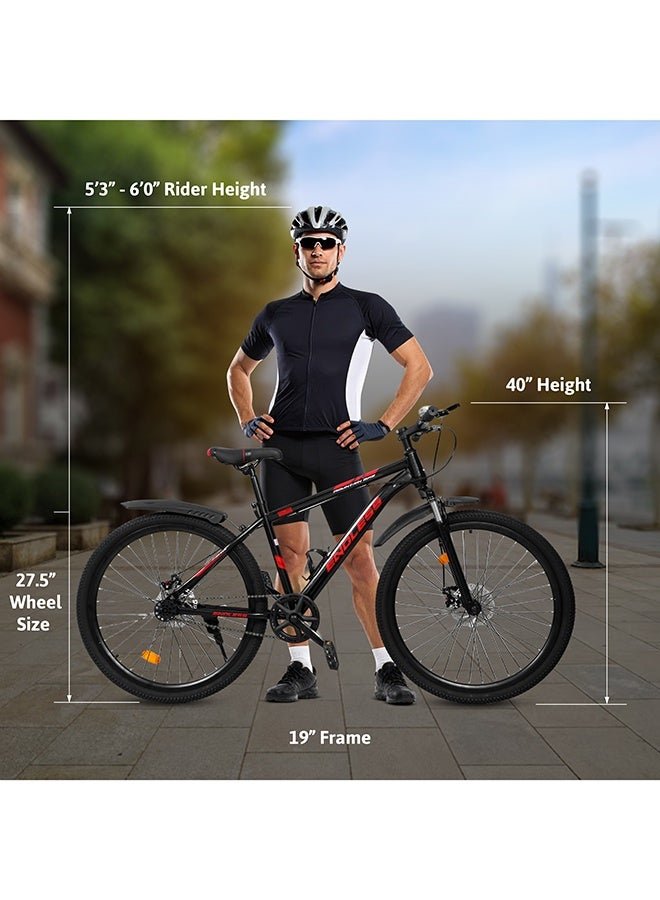 ENDLESS High Carbon Steel Mountain Bike|18 Inch Frame Size | 27.5 Inch Wheel Size | Single Speed | Dual Disc Brakes | Bike For Men & Women | Black Blue Color - Image 5