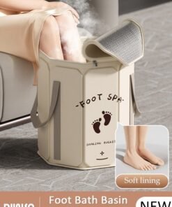 DUNISO Collapsible Foot Bath Basin, Portable Foot Soak Tub with Handles, Folding Foot Tub for Soaking Feet, Pedicure Foot Spa Bucket for Relieving Fatigue And Body Stress, Multifunctional Bucket with Zip for Travel, Camping Washing