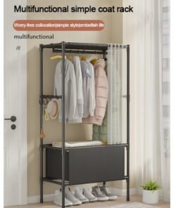 Simple Wardrobe Dormitory Bedroom Clothes Rack Coat Storage Rack Multi-Layer Vertical Dustproof Wardrobe Assembly Hanging Wardrobe Storage Cabinet Economical