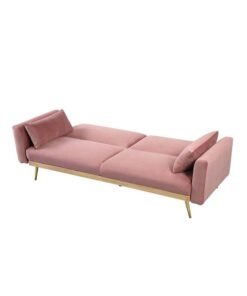 DANUBE HOME Flare Fabric Sofa Bed  Modern Design Two Seat Sofas Comfortable Living Room Furniture 187 x W 77 x H 77 cm Dusty Pink - Image 3