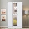 Home Box Cornell 3-Door Wardrobe with Mirror 120 x 208 x 55 cm
