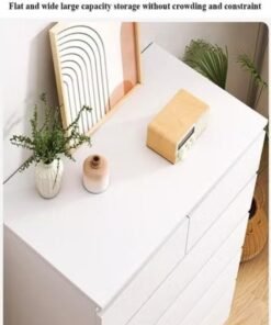Alternative view of fashionhome Modern 6 Drawer Tall White Dresser Chest of Drawers Organizer Concealed Handle Design Closet 15mm Wood Thickness Storage Cabinet for Living Room Bedroom Hallway 60x40x111 cm