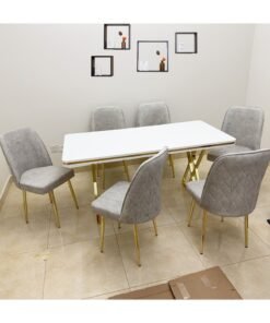 LHFHOMT-7 Seater Dining Room Sets 1 Table With 6 Chairs (160 x 80 x 70 cm) dining Table Sets