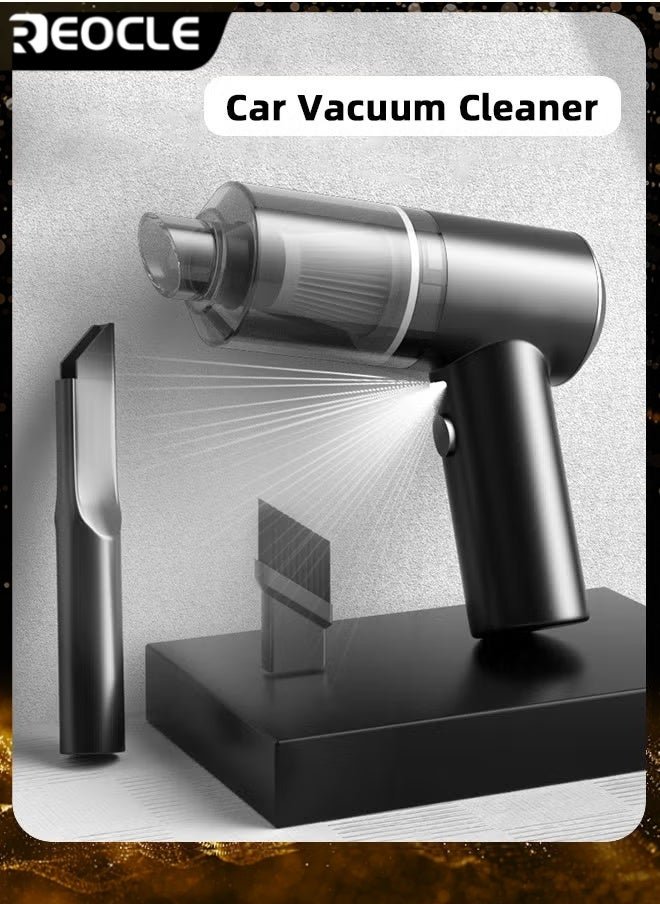 REOCLE Mini Vacuum Cleaner for Car Keyboard Vacuum Cleaner Wireless Handheld Car Vacuum with Brushless Motor 6000PA High Power and Type C Portable Vacuum Cleaner for Car Cleaning