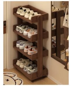 keke Multi Layer Movable Shoe Rack with Door Indoor Entryway Shoe Cabinet and Wall Integrated Storage Organize