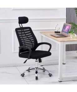 Alternative view of Home Office Chair, Computer Chair, Height Adjustable Swivel Desk Chair with Lumbar Support Armrests Headrest and Wheels for Work and Study, Black
