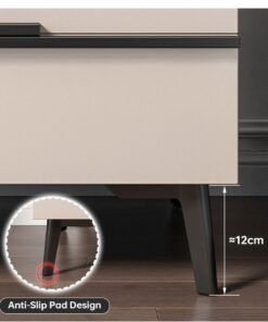 Alternative view of JANTENS Nightstand with 2 Drawers Bedside Table Night Stand End Table Dresser for Home, Bedroom Accessories Beige 44*41*48cm