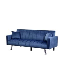 DANUBE HOME Glam Fabric Sofa Bed  Modern Design Two Seat Sofas Comfortable Living Room Furniture 185 x W 81 x H 77 cm Navy